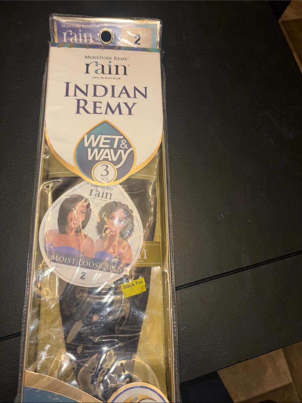 Rain Indian Remy Wet & Wavy Hair - Black Color is #2